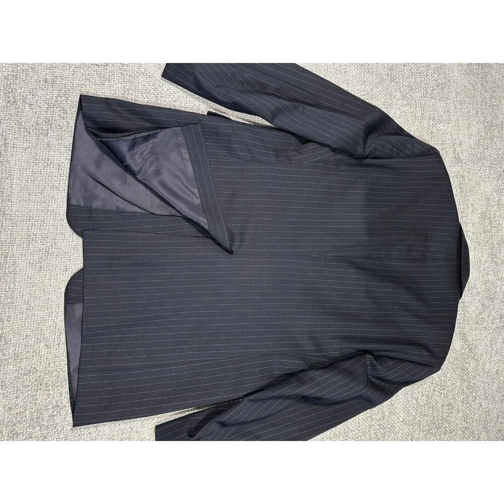 Vtg Brooks Brothers Suit‎ Jacket Mens 43L Blue Striped Wool Union USA Sport Coat